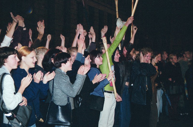 Jaunā studenta svētki (Aristoteļa svētki). Svinīgā daļa Doma laukumā.