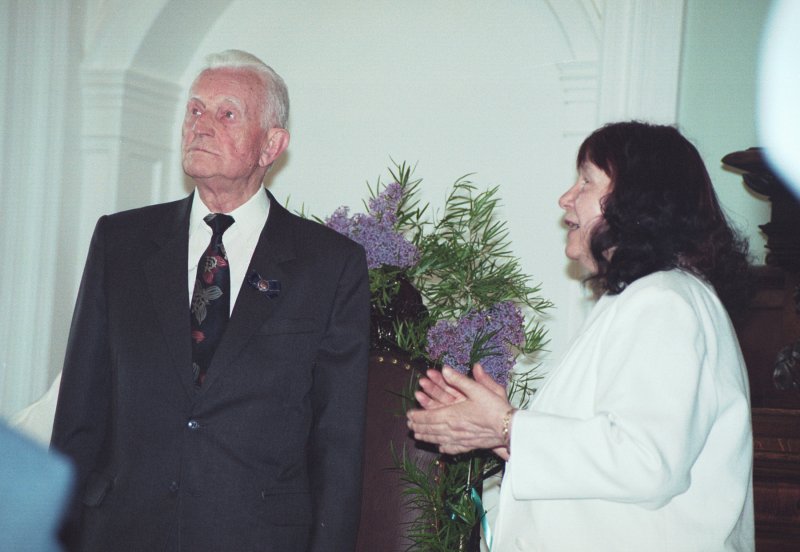 Profesora Voldemāra Zelmeņa 90 gadu jubilejas svinības (LU Mazajā aulā). No kreisās - prof. Voldemārs Zelmenis.