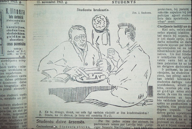 Fragments no laikraksta 'Students' 1922. gada 4. oktobra numura. null