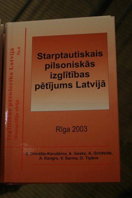 Grāmatas 'Starptautiskais pilsoniskās izglītības pētījums Latvijā' prezentācija. null