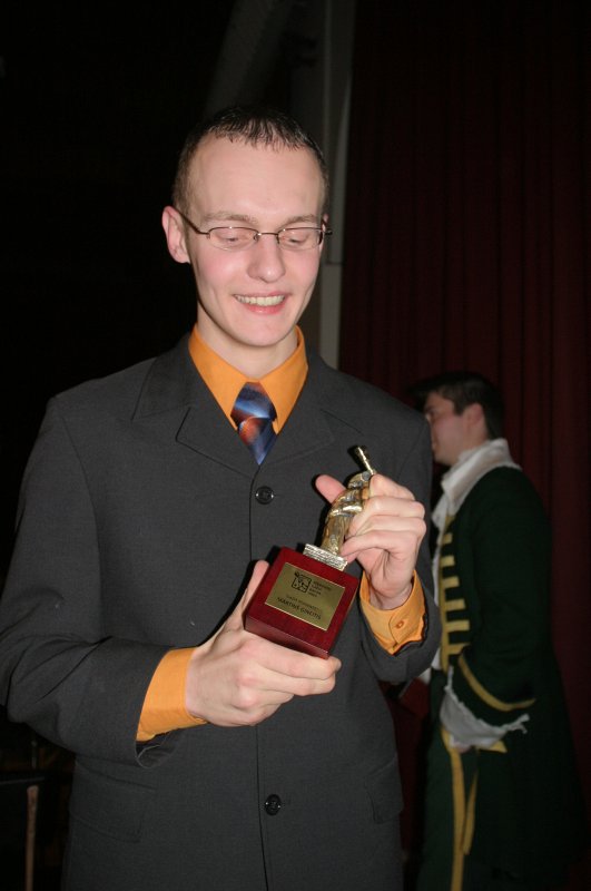 Latvijas Studentu apvienības rīkotā “Studentu Gada balvas” pasniegšanas ceremonija. Gada students - Mārtiņš Gineitis.