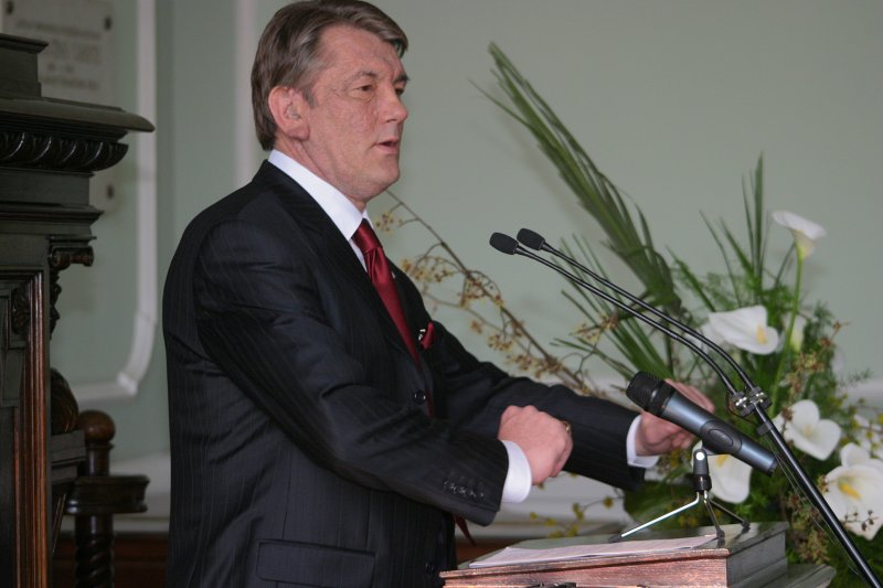 Ukrainas prezidenta Viktora Juščenko (Віктор Ющенко) vizīte Latvijas Universitātē. Viktors Juščenko, Ukrainas prezidents.