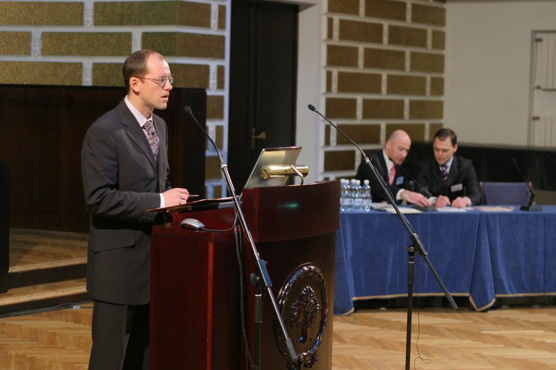 Konference 'The Harmonization of Law in the Baltic Sea Region After the Expansion of the European Union' Mārtiņš Bičevskis, LR Tieslietu ministrijas valsts sekretārs.