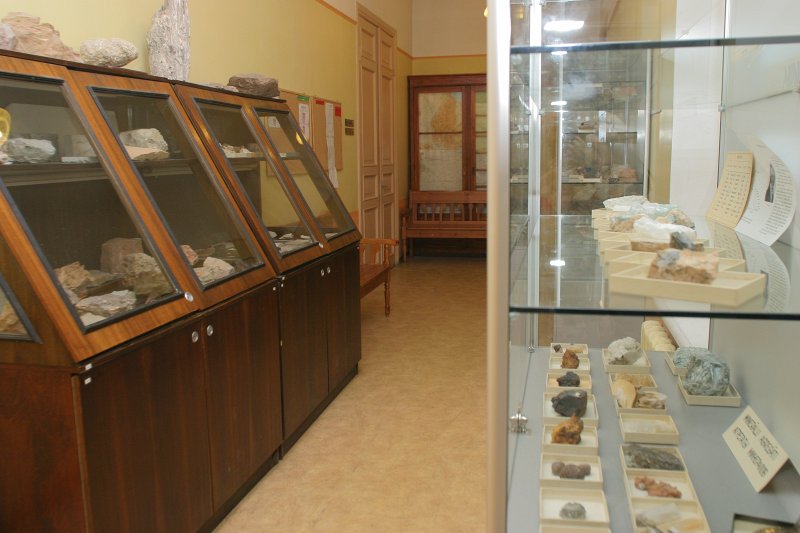 LU Ģeoloģijas muzeja vitrīnas. null