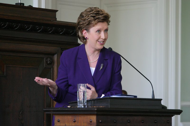 Īrijas prezidente Mērija Makalīze (Mary McAleese) viesojas Latvijas Universitātē, lai nolasītu lekciju 'Pārveidotā Īrija - mūsu ES pieredze'. Mērija Makalīze (Mary McAleese), Īrijas prezidente.