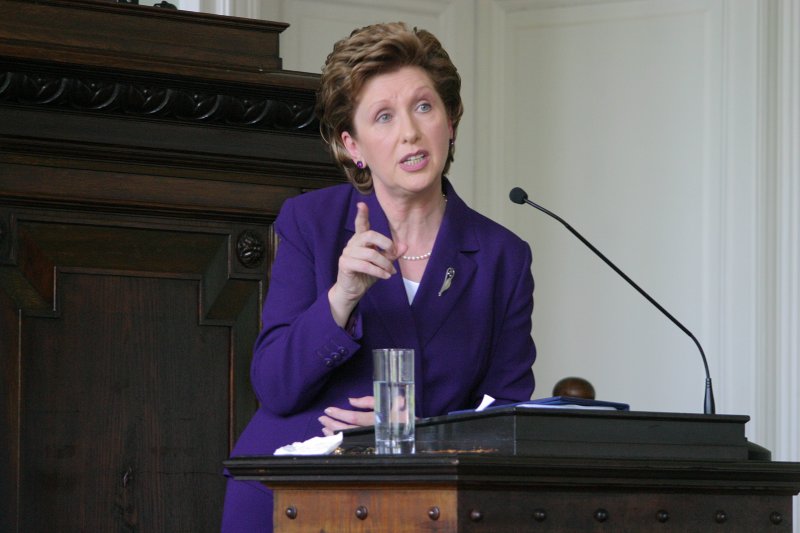 Īrijas prezidente Mērija Makalīze (Mary McAleese) viesojas Latvijas Universitātē, lai nolasītu lekciju 'Pārveidotā Īrija - mūsu ES pieredze'. Mērija Makalīze (Mary McAleese), Īrijas prezidente.