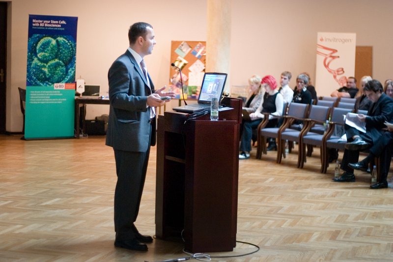 Starptautiska konference 'Stem Cells and Cell therapy'. Jānis Ancāns, LU Bioloģijas fakultātes vecākais pētnieks.