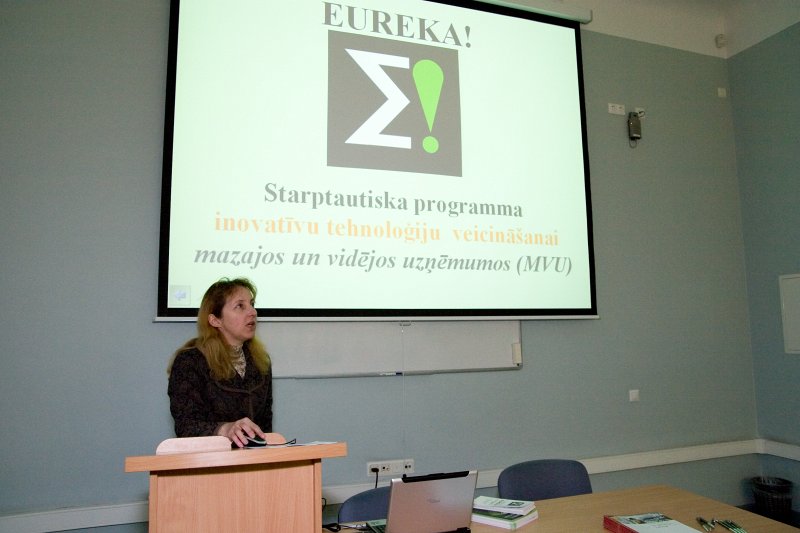 Seminārs 'EUREKA programma Latvijā un Valsts atbalsta programmas 2007-2013'. Dr. Ilze Beverte no Latvijas Tehnoloģiju centra.