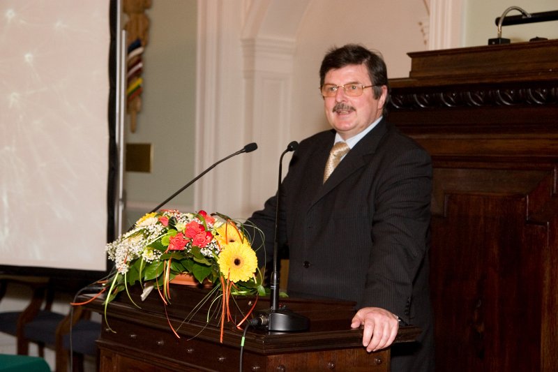 'Vides zinātnes balvas 2008' pasniegšanas ceremonija. LU mācību prorektors Juris Krūmiņš.
