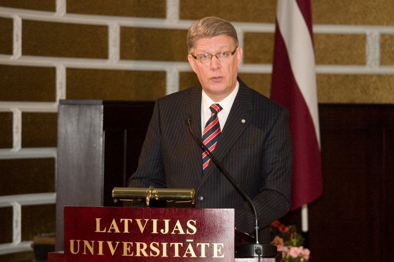 LU 67. konferences plenārsēde, veltīta Latvijas Universitātes dibināšanas 90. gadadienai. Latvijas Valsts prezidents Valdis Zatlers.