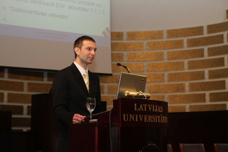 Pirmais Latvijas jauno zinātnieku un doktorantu forums. Jānis Jaško, LJZA Zinātnes politikas darba grupas vadītājs.