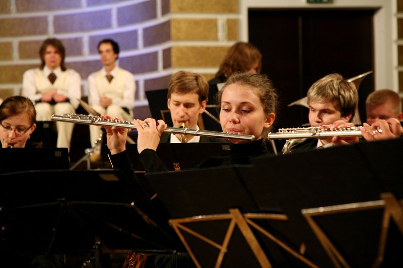 Latvijas Universitātes Lielajai aulai veltīta programma 'Muzeju nakts' ietvaros. LU Pūtēju orķestris.