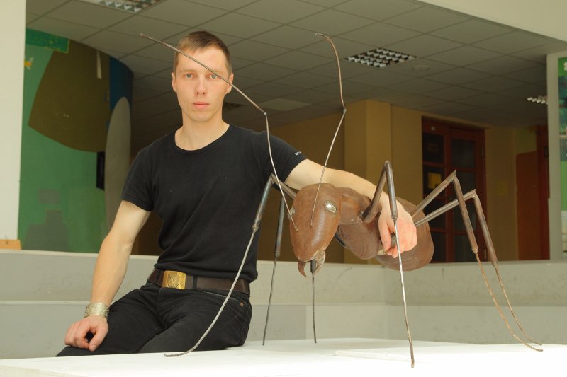 Metāla kukaiņu izstādes atklāšana Latvijas Universitātes Pedagoģijas, psiholoģijas un mākslas fakultātē. null