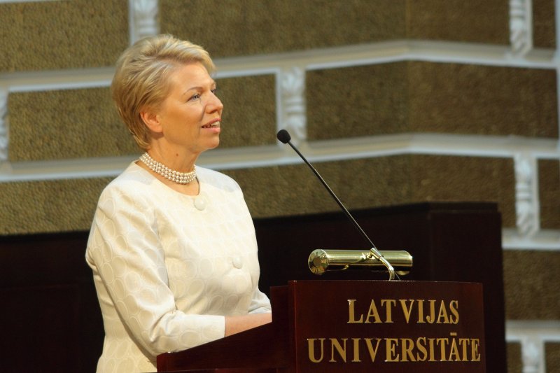 Latvijas Universitātes doktoru promocijas ceremonija. LR Izglītības un zinātnes ministre Tatjana Koķe.