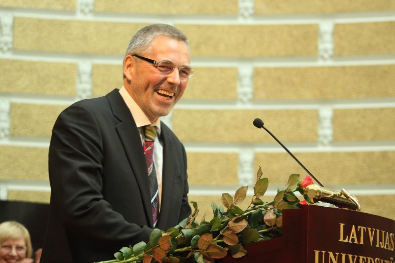 Latvijas Universitātes 92. gadadienai veltīta LU Senāta svinīgā sēde. Profesors Johanness Karls Kaspars Beks.