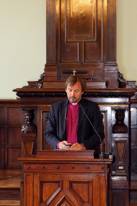 Starptautiskā konference 'Bīskapam Irbem 150'. Latvijas Evaņģēliski luteriskās baznīcas (LELB) arhibīskaps Jānis Vanags.