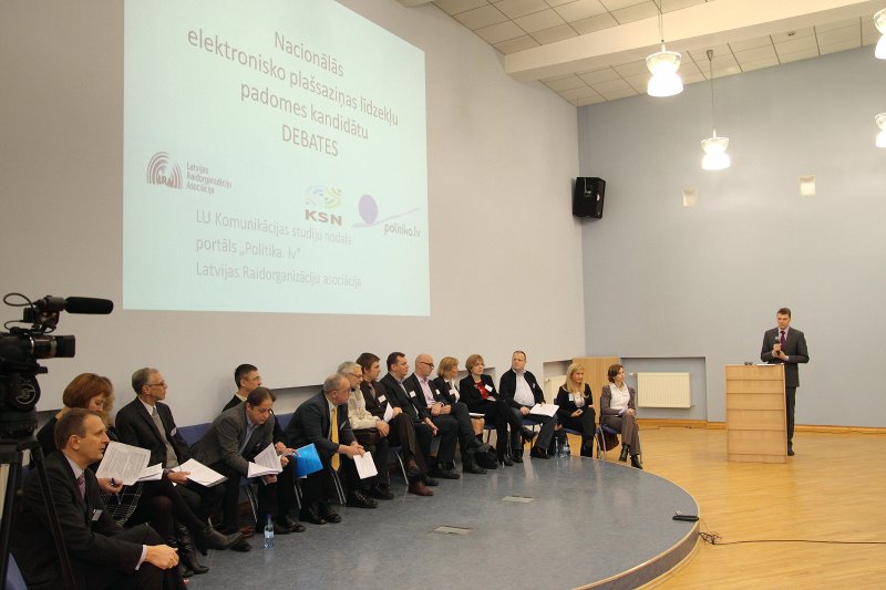 Publiskās debates Nacionālās elektronisko plašsaziņas līdzekļu padomes (NEPLP) kandidātiem 
Latvijas Universitātes Sociālo zinātņu fakultātē. null