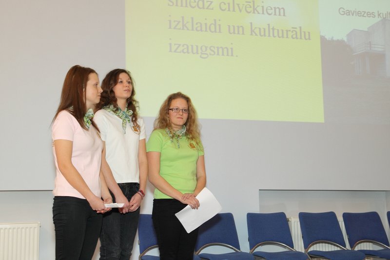 'Novadu spēles' skolēniem Latvijas Universitātes Sociālo zinātņu fakultātē. Grobiņas ģimnāzijas komanda.