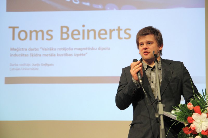 Vernera fon Sīmensa Izcilības balvu (Werner von Siemens Excellence Award) pasniegšanas ceremonija (Rīgas Tehniskajā universitātē). Vernera fon Sīmensa Izcilības balvas saņēmējs
Toms Beinerts.