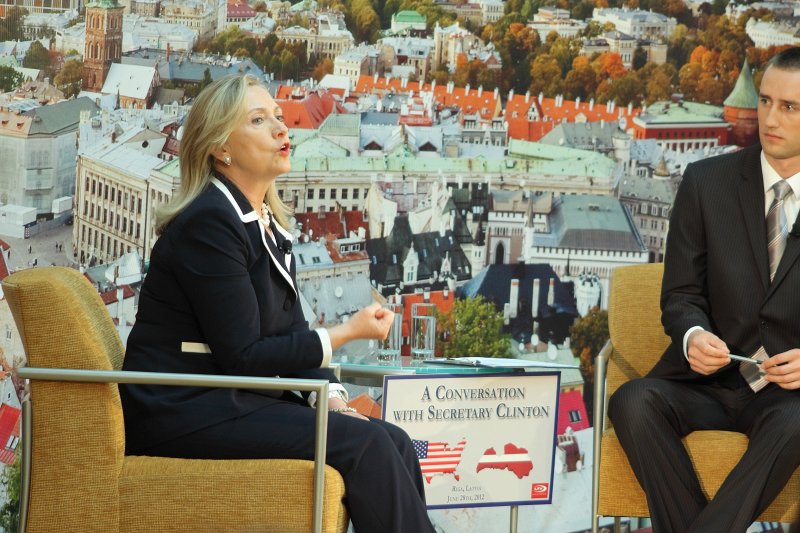 Latvijas Universitātē viesojas ASV valsts sekretāre Hilarija Klintone. null