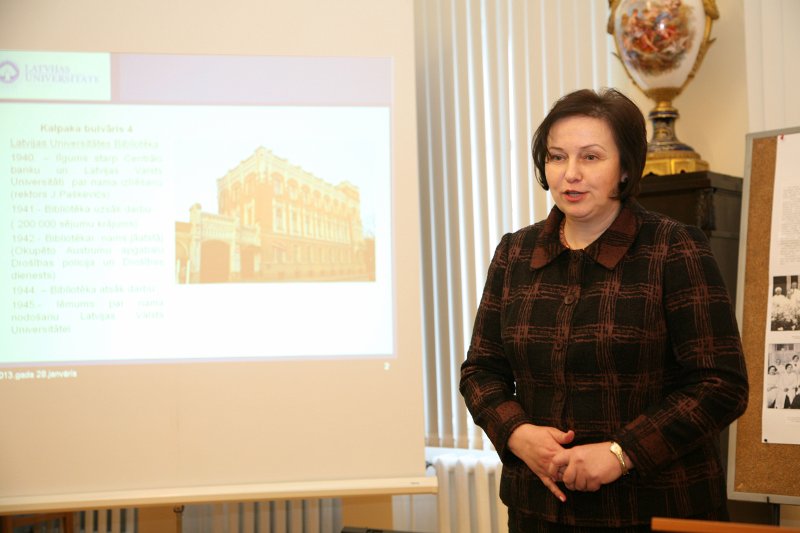 Latvijas Universitātes 71. konferences sekcija «Zinātņu vēsture un muzejniecība». LU Bibliotēkas direktore Iveta Gudakovska.