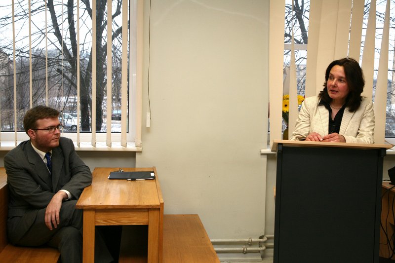 Ritas Treijas un Paula Daijas disertāciju aizstāvēšana
Latvijas Universitātes Humanitāro zinātņu fakultātē. Pauls Daija, Māra Grudule.