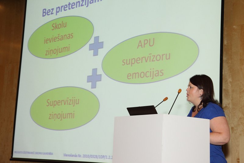 ESF projekts «Atbalsta programmu izstrāde un īstenošana sociālās atstumtības riskam pakļauto jauniešu atbalsta sistēmas izveidei» (Vienošanās Nr.2010/0328/1DP/1.2.2.4.1/10/IPIA/VIAA/002). 4.9. aktivitātes seminārs (viesnīcā «Radisson Blu Hotel Latvija»). Dr. Paed. Dita Nīmante.