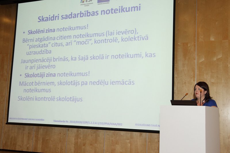 ESF projekts «Atbalsta programmu izstrāde un īstenošana sociālās atstumtības riskam pakļauto jauniešu atbalsta sistēmas izveidei» (Vienošanās Nr.2010/0328/1DP/1.2.2.4.1/10/IPIA/VIAA/002). 4.9. aktivitātes seminārs (viesnīcā «Radisson Blu Hotel Latvija»). Dr. Paed. Dita Nīmante.