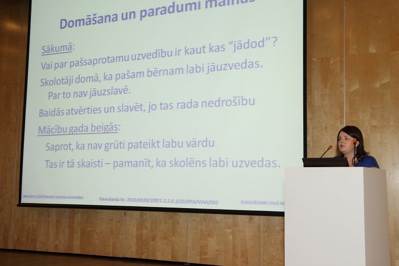 ESF projekts «Atbalsta programmu izstrāde un īstenošana sociālās atstumtības riskam pakļauto jauniešu atbalsta sistēmas izveidei» (Vienošanās Nr.2010/0328/1DP/1.2.2.4.1/10/IPIA/VIAA/002). 4.9. aktivitātes seminārs (viesnīcā «Radisson Blu Hotel Latvija»). Dr. Paed. Dita Nīmante.