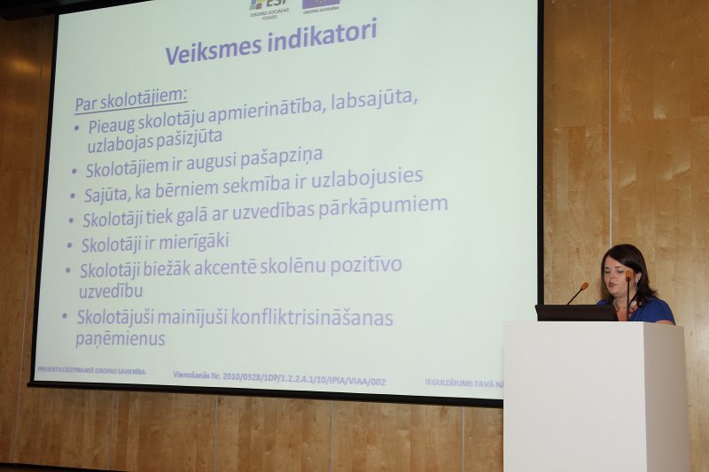 ESF projekts «Atbalsta programmu izstrāde un īstenošana sociālās atstumtības riskam pakļauto jauniešu atbalsta sistēmas izveidei» (Vienošanās Nr.2010/0328/1DP/1.2.2.4.1/10/IPIA/VIAA/002). 4.9. aktivitātes seminārs (viesnīcā «Radisson Blu Hotel Latvija»). Dr. Paed. Dita Nīmante.