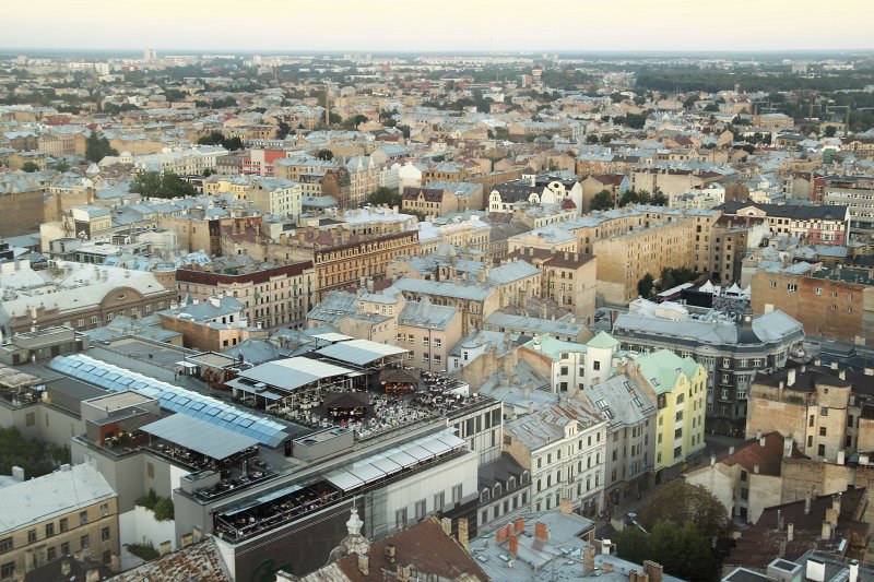 Rīga, skats no viesnīcas 'Radisson Blu Hotel Latvija'. null