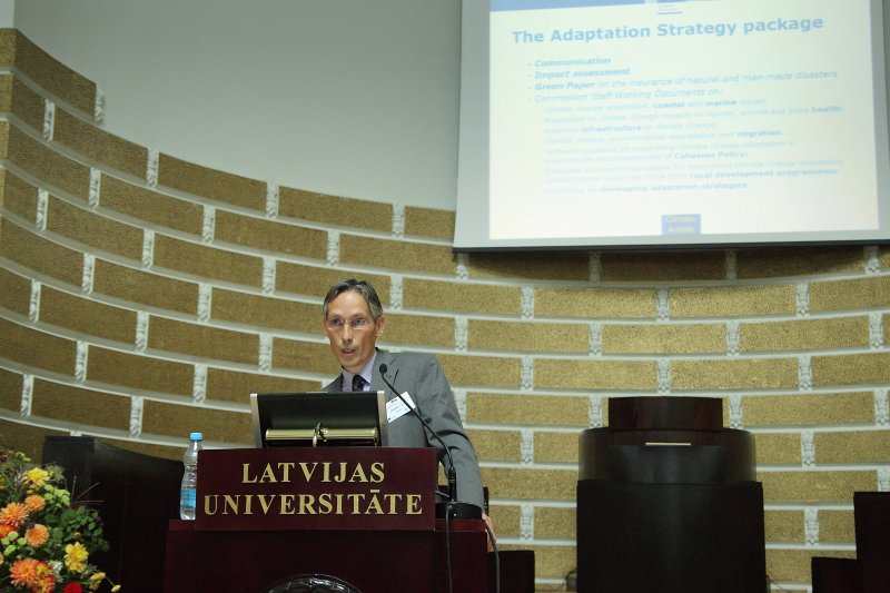 Starptautiska konference «Adaptācija klimata pārmaiņām Baltijas jūras reģionā», kas notiek Baltadapt projekta ietvaros. André Jol, Head of Group Vulnerability and Adaptation, European Environment Agency (Dānija).