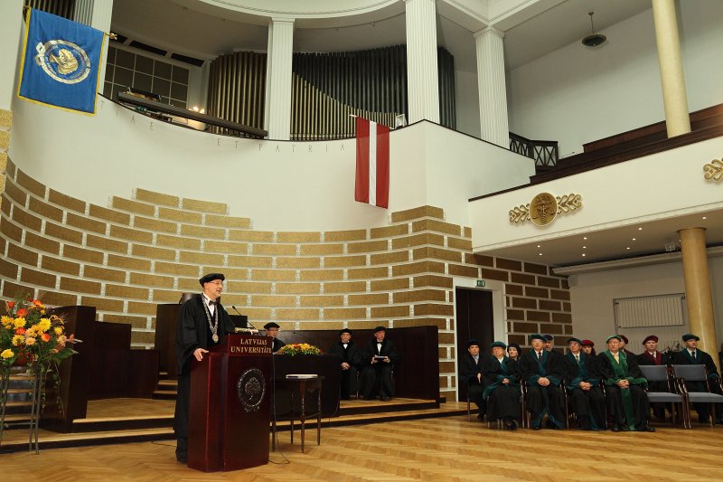 Latvijas Universitātes 94. gadadienai veltīta LU Senāta svinīgā sēde. LU rektora prof. Mārča Auziņa uzruna.