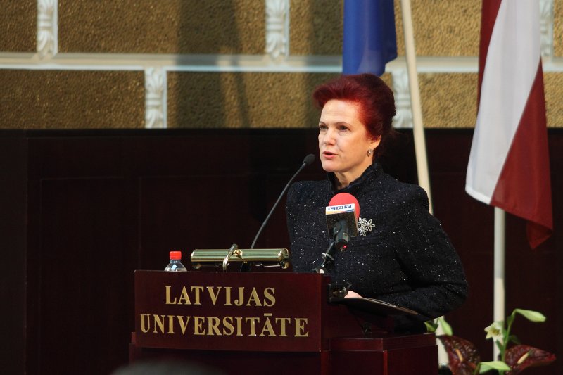 Konference «Latvijas valsts pamatu atspoguļojums izvērstā Satversmes preambulā – ideja un iespējamais saturs». Latvijas Republikas Saeimas priekšsēdētāja Solvita Āboltiņa.