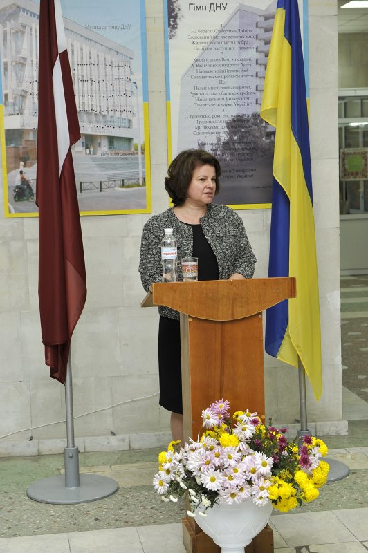 Latvijas Universitātes pārstāvju dalība Latvijas dienās Dņipropetrovskas apgabalā. Latvijas vēstniece Ukrainā Argita Daudze.
