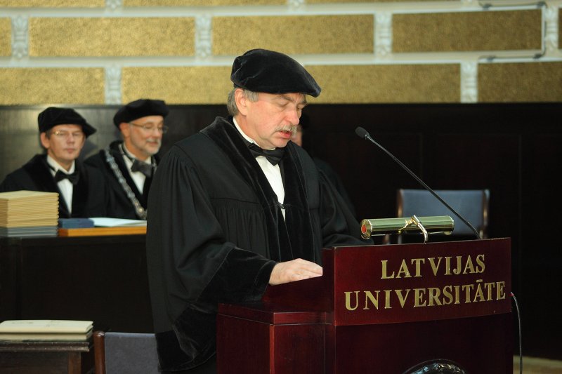 Latvijas Universitātes 95. gadadienai veltīta LU Senāta svinīgā sēde. LU zinātņu prorektora prof. Indriķa Muižnieka uzruna.