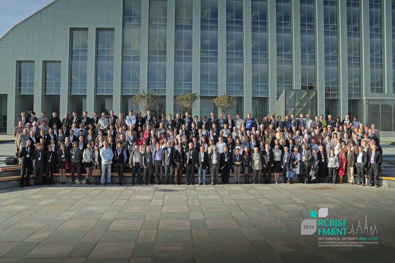 12. Krievijas/NVS/Baltijas/Japānas Simpozijs segnetoelektrībā un 9. starptautiskā konference «Funkcionālie materiāli un nanotehnoloģijas» – RCBJSF-2014-FM&NT. Dalībnieku kopbilde.