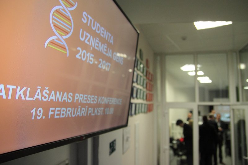 Iniciatīvas «Studenta uzņēmēja gēns» atklāšana, kas tapusi sadarbojoties 
Latvijas Universitātes Ekonomikas un vadības fakultātes Biznesa inkubatoram ar LU Biznesa ideju fondu. null