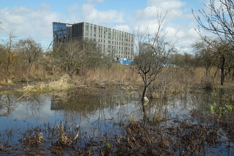 Topošā Latvijas Universitātes Akadēmiskā centra teritorija, topošā Dabas māja. null