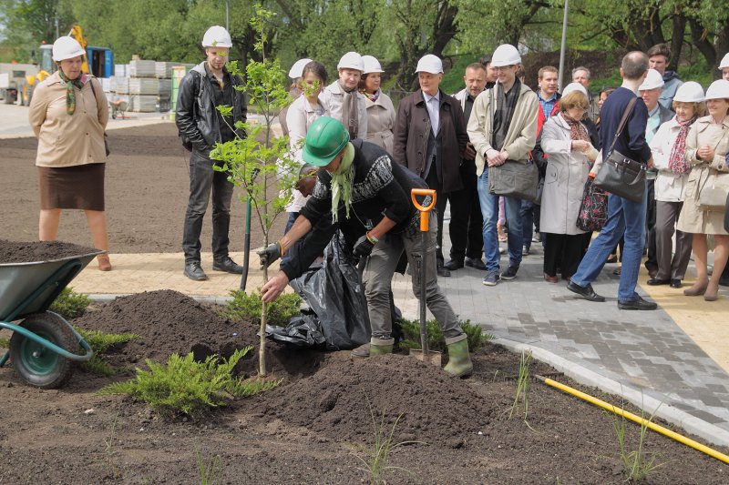 Latvijas Universitātes darbinieki apmeklē topošo Akadēmiskā centra Dabas māju. null