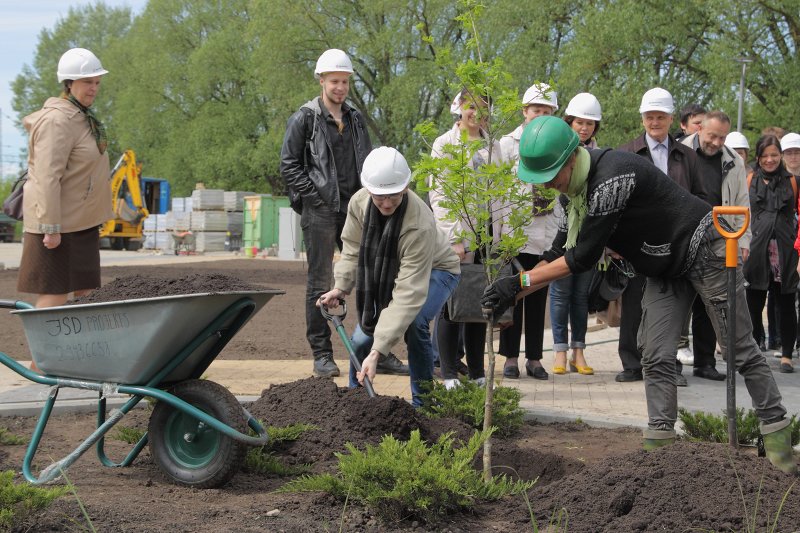 Latvijas Universitātes darbinieki apmeklē topošo Akadēmiskā centra Dabas māju. null