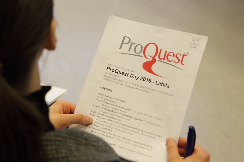 Kompānijas ProQuest pasākums «ProQuest day 2016» Latvijas Universitātes Humanitāro un sociālo zinātņu pētījumu centrā. null
