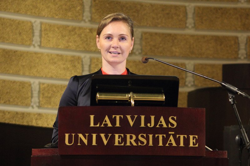 Latvijas Universitātes Satversmes sapulce. LU administrācijas vadītāja p.i. Baiba Broka.