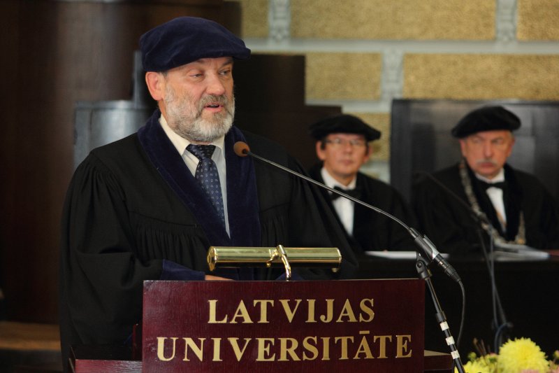 Latvijas Universitātes 97. gadadienai veltīta LU Senāta svinīgā sēde. Prof. Juris Rozenvalds.