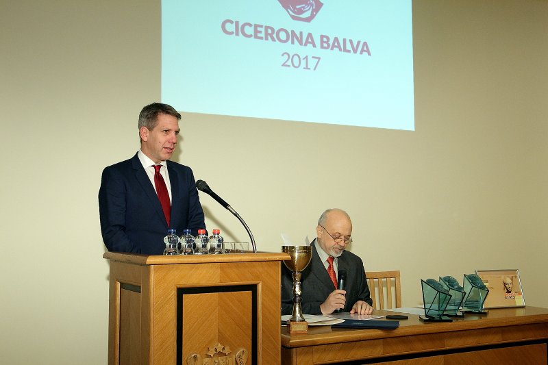 Cicerona balvas pasniegšanas ceremonija Latvijas Zinātņu akadēmijā. null