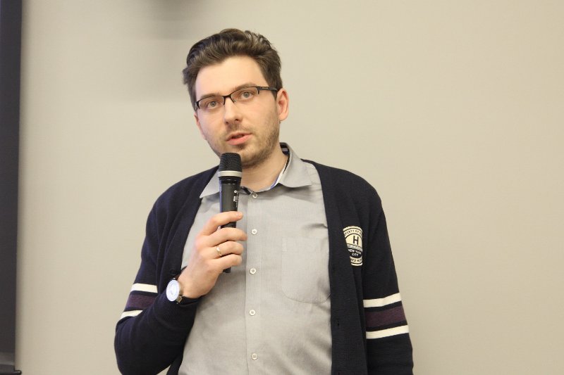 Latvijas Universitātes studentu Biznesa inkubatora lekcija par blokķēdes tehnoloģijām «How to start a Blockchain startup». Konstantīns Vasiļenko, PayBis un Blockchain Asociācijas Latvijā līdzdibinātājs.