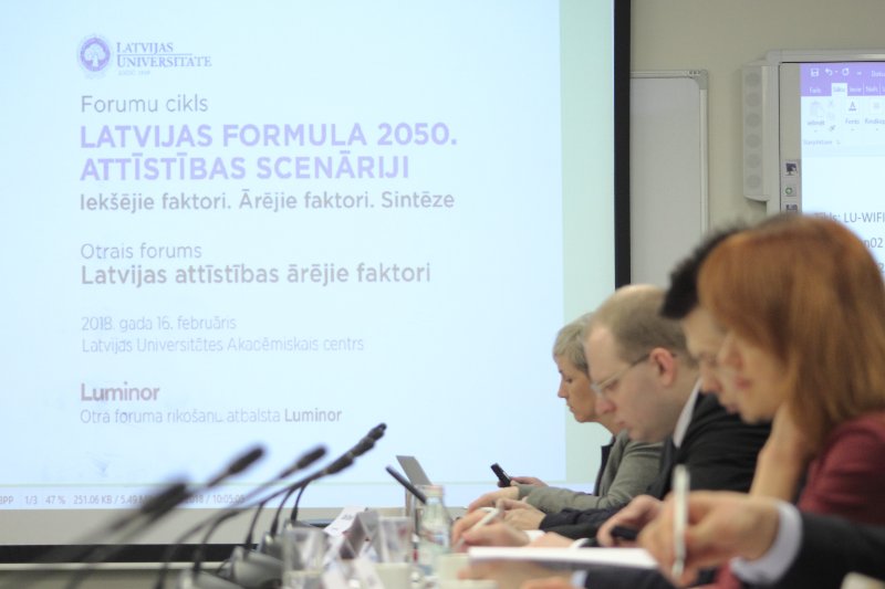 Latvijas Universitātes forumu cikla «Latvijas formula 2050. Attīstības scenāriji» otrais forums «Latvijas attīstības ārējie faktori». null