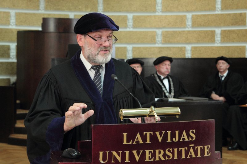 Latvijas Universitātes 99. gadadienai veltīta LU Senāta svinīgā sēde. Prof. Juris Rozenvalds.