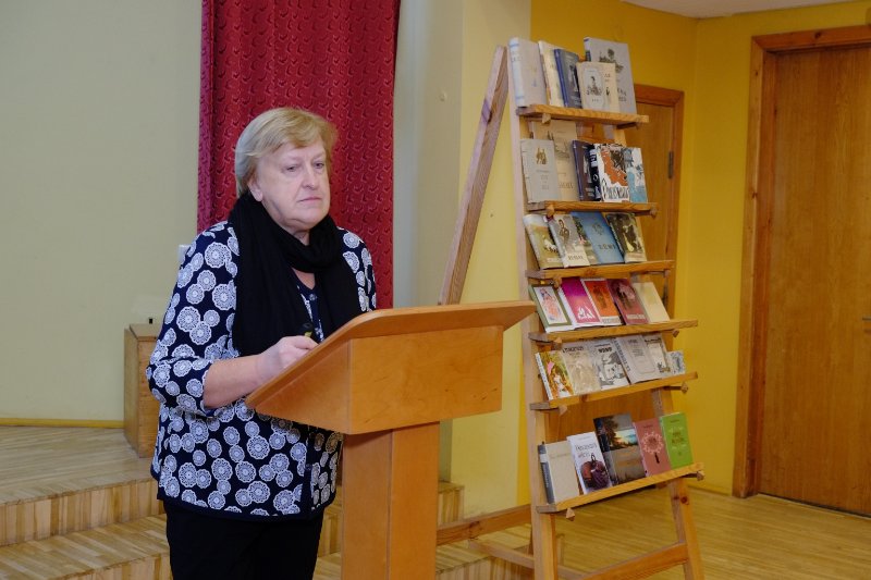 Ivana Turgeņeva 200. jubilejai veltīta starptautiska konference Latvijas Universitātes Akadēmiskajā bibliotēkā. LU Humanitāro zinātņu fakultātes profesore Silvija Radzobe.