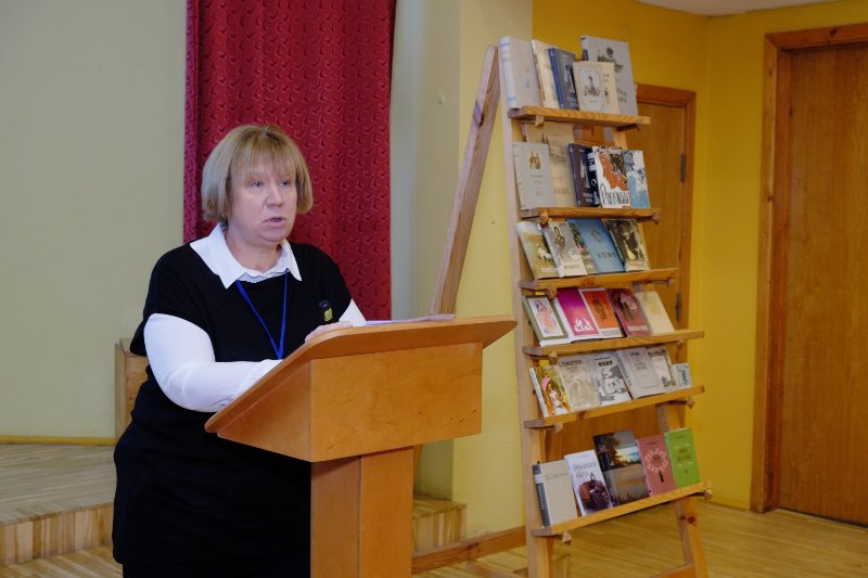 Ivana Turgeņeva 200. jubilejai veltīta starptautiska konference Latvijas Universitātes Akadēmiskajā bibliotēkā. LU Humanitāro zinātņu fakultātes profesore Natālija Šroma.